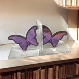 Butterfly Lucite Bookends