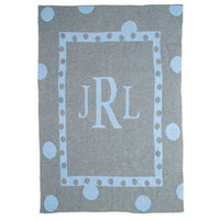 Large Polka Dot and Monogram Stroller Blanket