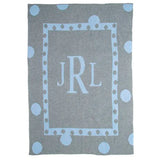 Large Polka Dot and Monogram Stroller Blanket